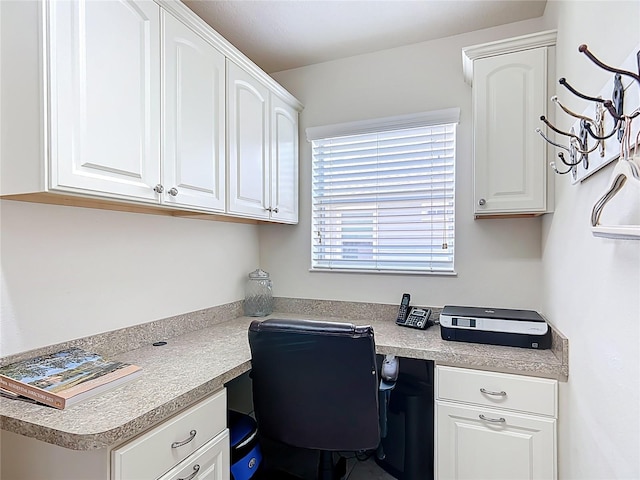 home office with built in desk