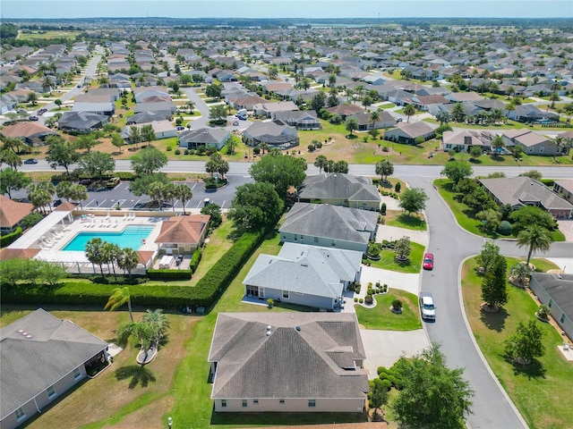 drone / aerial view with a residential view