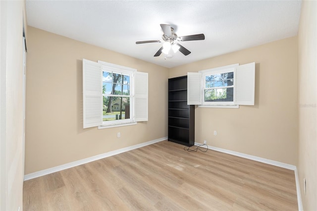 8 Banyan Dr, Ocala, FL 34472 - empty room featuring baseboards, ceiling fan, and light wood finished floors