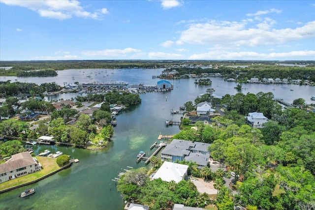255 NW Bay Path Dr, Crystal River, FL 34428 - birds eye view of property with a water view and a residential view