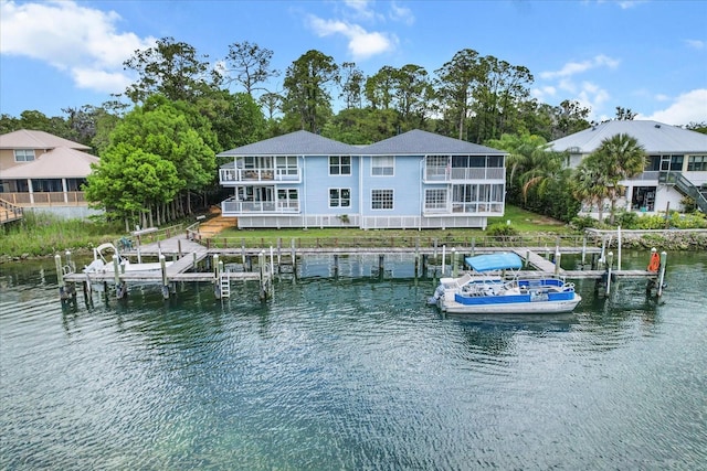 255 NW Bay Path Dr, Crystal River, FL 34428 - dock area with boat lift and a water view