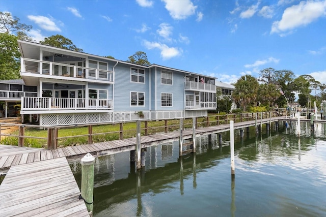 255 NW Bay Path Dr, Crystal River, FL 34428 - dock area featuring a water view and a balcony
