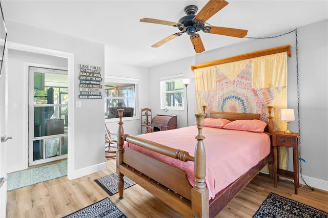 4237 Chambers St, Lake Wales, FL 33898 - bedroom with wood finished floors, baseboards, and ceiling fan