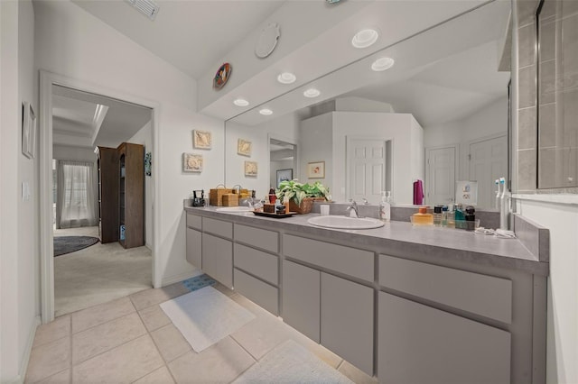 811 SE 49th Ave, Ocala, FL 34471 - full bathroom featuring recessed lighting, vanity, tile patterned floors, and visible vents