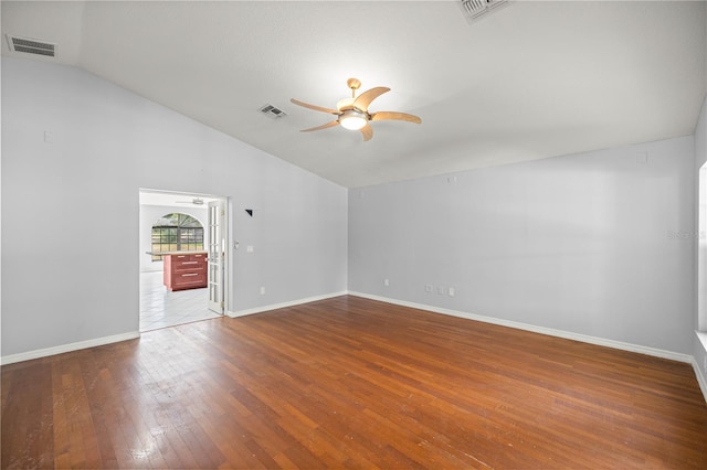 14171 SW 8th Ave, Ocala, FL 34473 - spare room with ceiling fan, vaulted ceiling, and wood finished floors