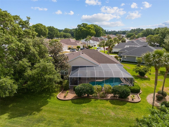 drone / aerial view with a residential view