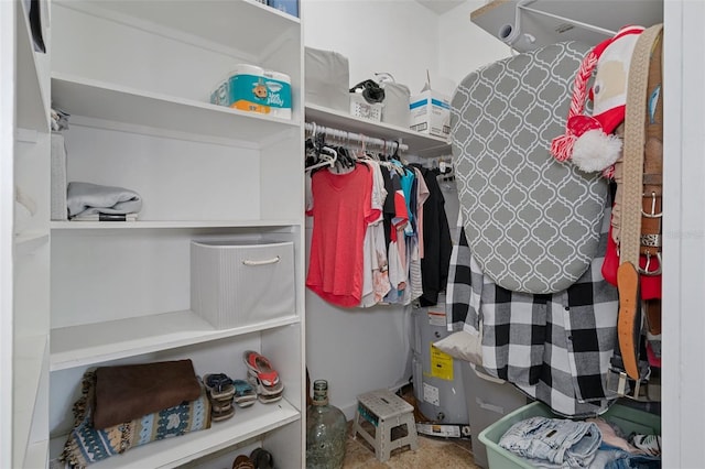 walk in closet with electric water heater