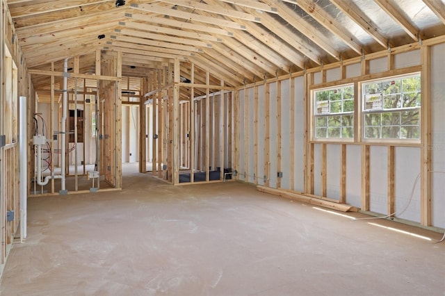 misc room with vaulted ceiling