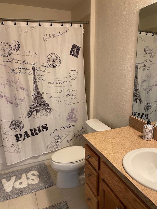 15266 SW 44th Ter, Ocala, FL 34473 - full bath with toilet, a textured wall, tile patterned flooring, and vanity