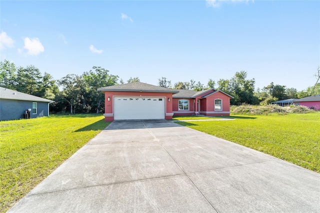 15087 SW 43rd Ct, Ocala, FL 34473 - ranch-style home featuring concrete driveway, a front lawn, and an attached garage