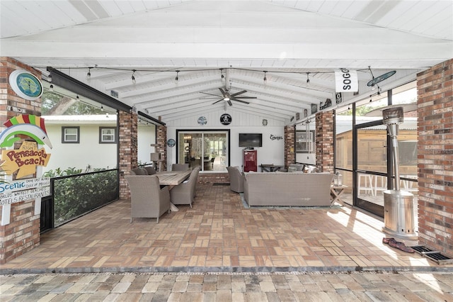 view of patio / terrace with an outdoor living space and outdoor dining space