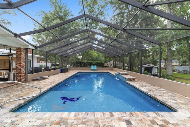 outdoor pool featuring a patio