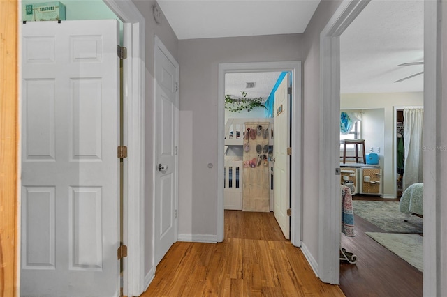 408 Etheredge St, Bushnell, FL 33513 - corridor featuring light wood-style flooring and baseboards
