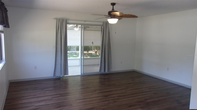 9880 SW 101st Pl, Ocala, FL 34481 - spare room featuring baseboards, ceiling fan, and wood finished floors