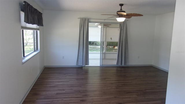 9880 SW 101st Pl, Ocala, FL 34481 - spare room featuring a ceiling fan, baseboards, and wood finished floors
