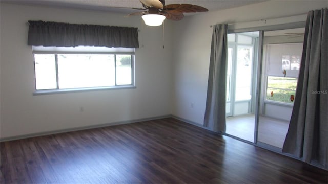9880 SW 101st Pl, Ocala, FL 34481 - spare room featuring a ceiling fan, baseboards, and wood finished floors