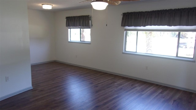 9880 SW 101st Pl, Ocala, FL 34481 - empty room with baseboards, ceiling fan, and wood finished floors