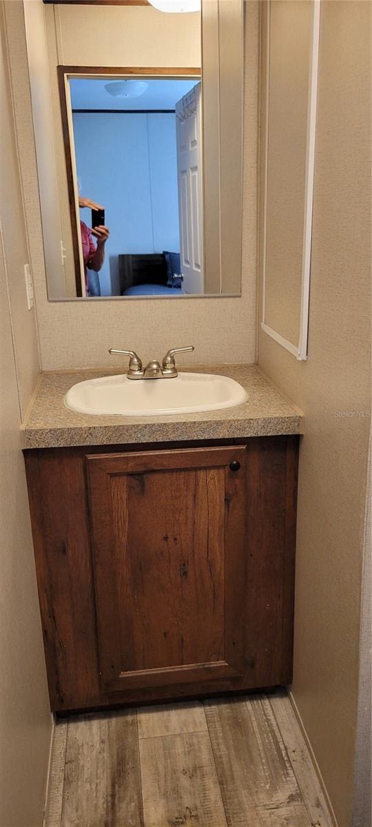 15951 NW 44th Avenue Rd, Reddick, FL 32686 - bathroom with vanity and wood finished floors