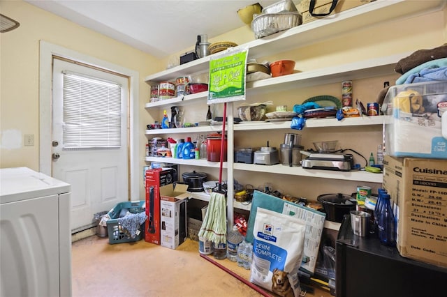 storage area featuring washer / dryer
