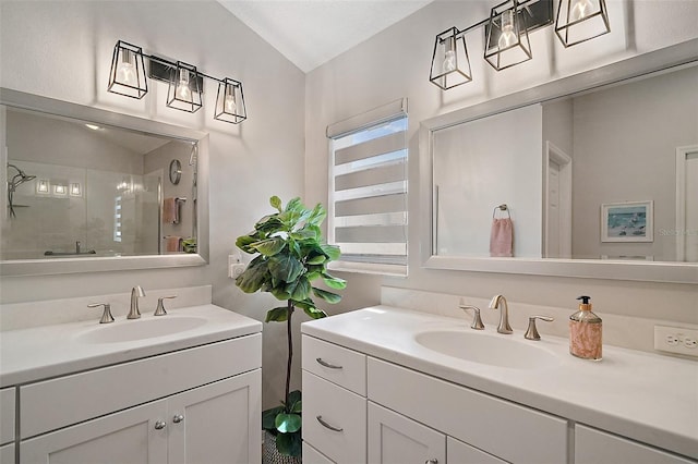 8545 SE 168th Kittredge Loop, The Villages, FL 32162 - full bath with vaulted ceiling, two vanities, and a shower