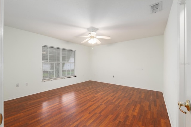 11146 SW 68th Ct, Ocala, FL 34476 - unfurnished room featuring visible vents, baseboards, ceiling fan, and wood finished floors