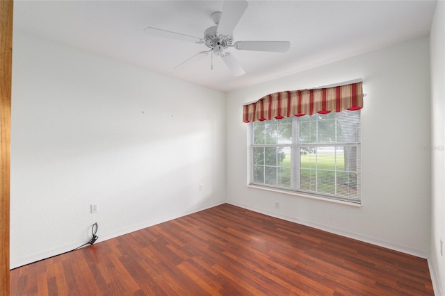 11146 SW 68th Ct, Ocala, FL 34476 - empty room featuring baseboards, ceiling fan, and wood finished floors