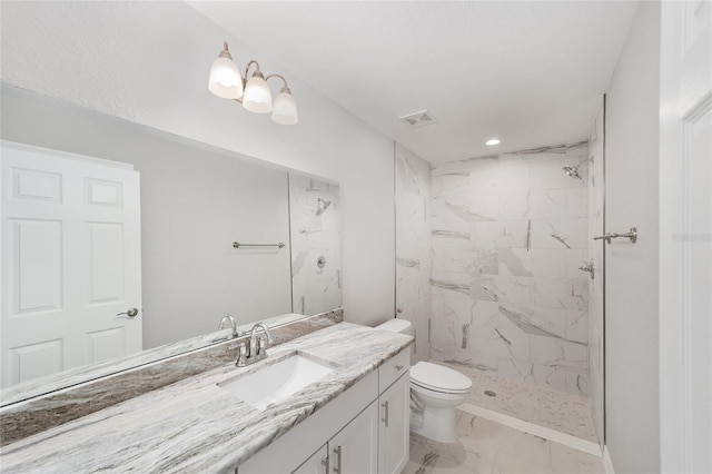 532 W Homeway Loop, Citrus Springs, FL 34434 - full bath with toilet, marble finish floor, visible vents, and a marble finish shower