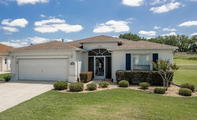 15691 SW 11th Court Rd, Ocala, FL 34473 - view of front of house featuring concrete driveway, a garage, a front lawn, and stucco siding
