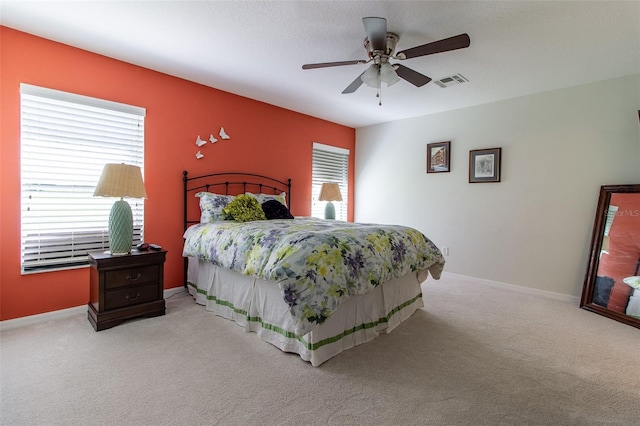 15691 SW 11th Court Rd, Ocala, FL 34473 - bedroom featuring visible vents, a ceiling fan, carpet, and baseboards