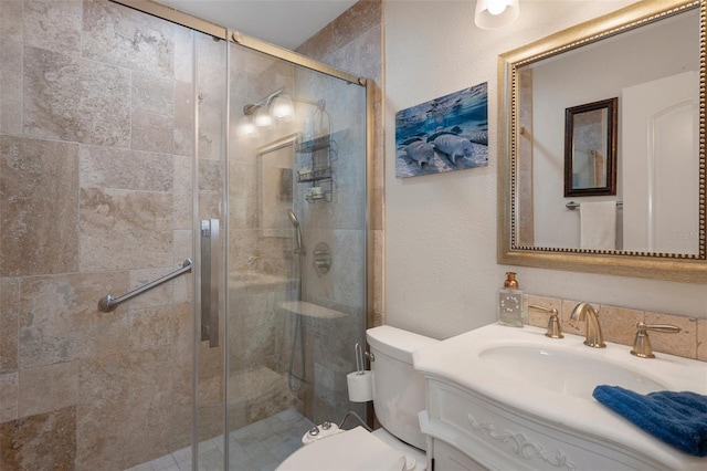 536 NW 7th Ave, Crystal River, FL 34428 - bathroom featuring vanity, a shower stall, and toilet