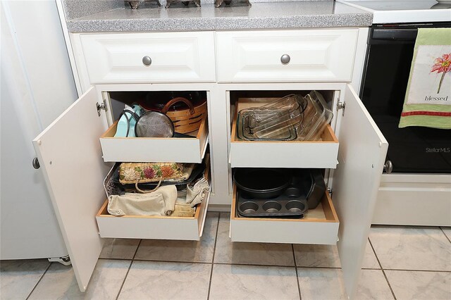 room details featuring white cabinets
