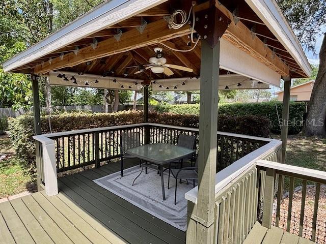 4145 SE 3rd St, Ocala, FL 34471 - wooden terrace featuring fence and a gazebo