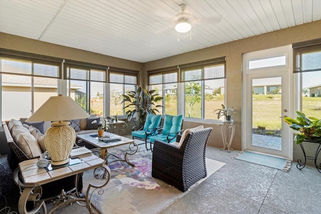 sunroom / solarium featuring a wealth of natural light