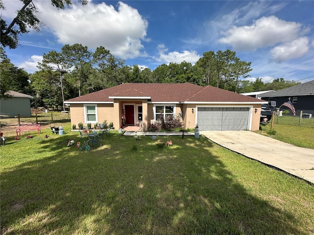 7488 SW 204th Ave, Dunnellon, FL 34431 - single story home featuring a garage, stucco siding, and concrete driveway