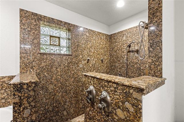 6045 SE 99th Pl, Belleview, FL 34420 - full bath with a tile shower