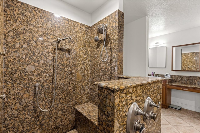 6045 SE 99th Pl, Belleview, FL 34420 - full bath featuring tile patterned flooring, vanity, and tiled shower