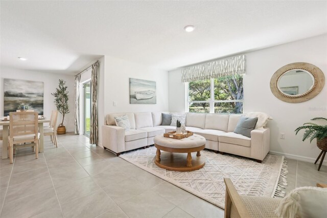 4690 SW 88th Ln, Ocala, FL 34476 - living area featuring recessed lighting, plenty of natural light, and light tile patterned floors
