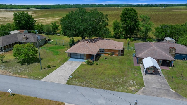 bird's eye view featuring a rural view