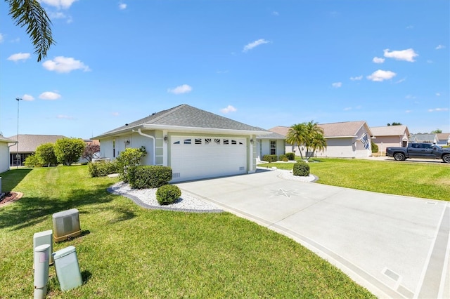 12147 SE 173rd Pl, Summerfield, FL 34491 - ranch-style house featuring concrete driveway, stucco siding, a front lawn, and a garage