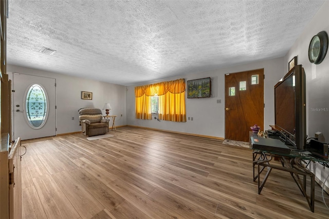 23737 NW Mallard Ave, Dunnellon, FL 34431 - foyer entrance featuring a wealth of natural light, light wood finished floors, visible vents, and a textured ceiling