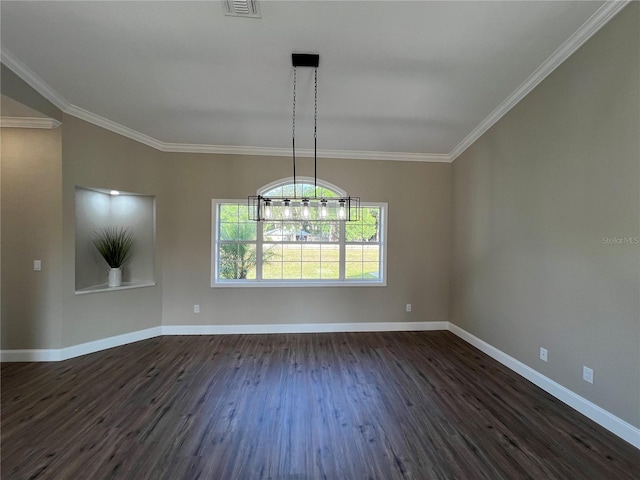 13430 NE 30th Ct, Anthony, FL 32617 - unfurnished dining area with dark wood finished floors, ornamental molding, and baseboards