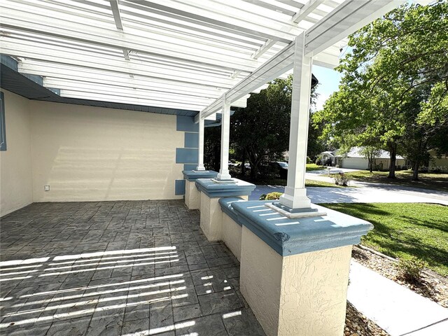 view of patio with a pergola