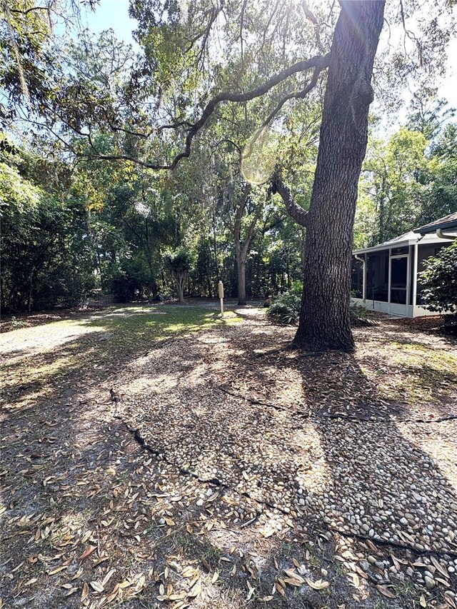 view of yard with a sunroom