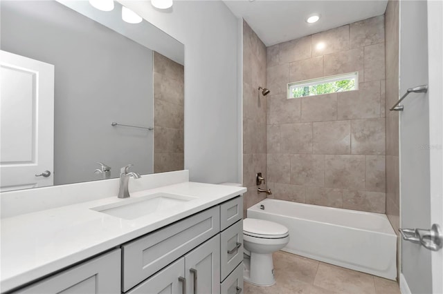 9405 SE 159th Ln, Summerfield, FL 34491 - full bathroom with vanity, toilet, shower / washtub combination, and tile patterned flooring