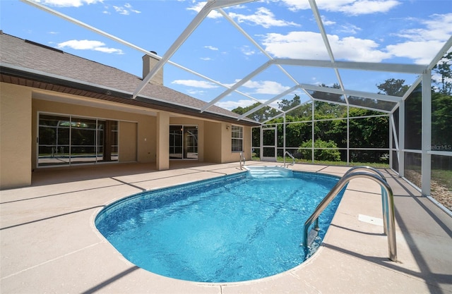 pool featuring a patio and a lanai