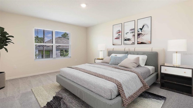 carpeted bedroom with baseboards