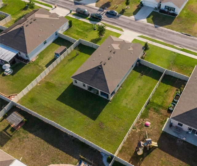 bird's eye view with a residential view