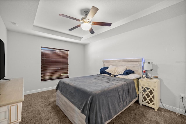 6306 Pecan Crse, Ocala, FL 34472 - carpeted bedroom featuring baseboards, a tray ceiling, and ceiling fan