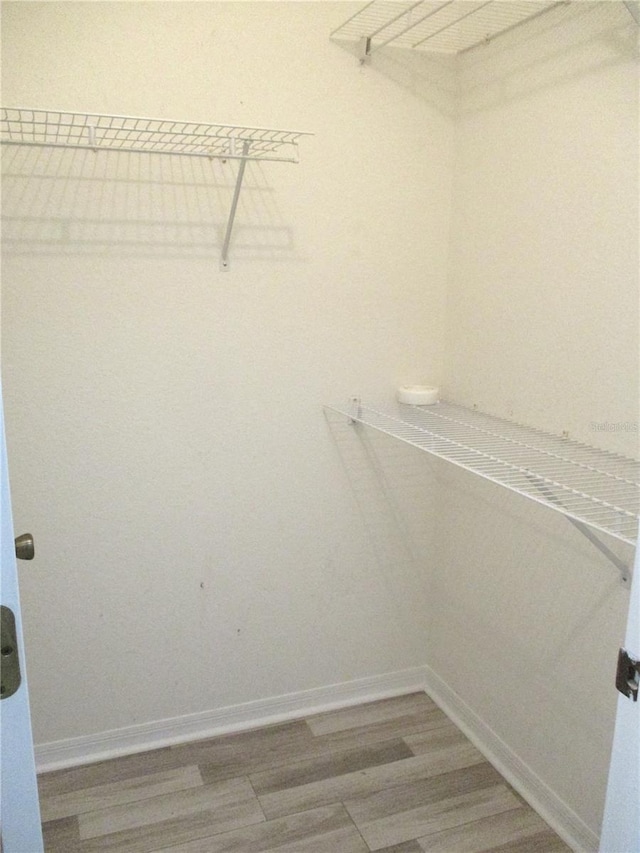 walk in closet featuring light wood-type flooring