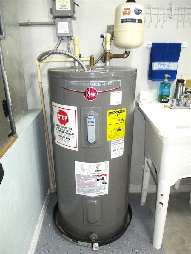 utilities featuring electric water heater
